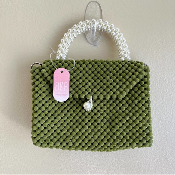 8 Other Reasons Handbags - NWT 8 Other Reasons Bead Bag in Green - Flaw